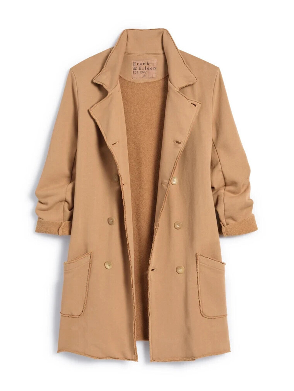 NWD, Frank & Eileen BELFAST SWEATSHIRT TRENCH COAT IN CAMEL SZ 14 #MD2667